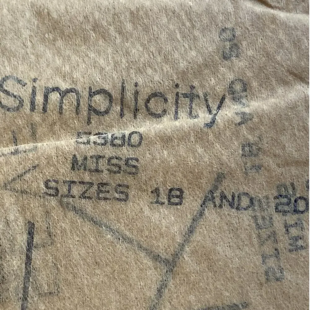 Vtg Top Pattern Miss 18 & 20 Simplicity 5380 Tank Classic Timeless Minimalist